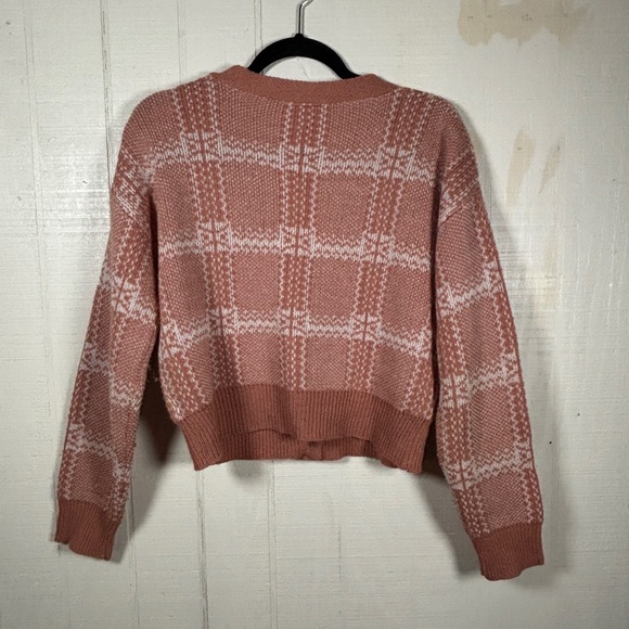 Belle du Jour Pink Plaid Cropped Cardigan – Women's M AcademiaPreppy Cottagecore - Picture 2 of 7